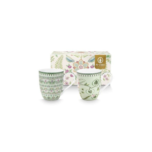 lily en lotus light green set van 2 mokken lily en lotus light green set van 2 mokken